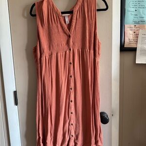 Knox Rose Terracotta Button-Down Dress
